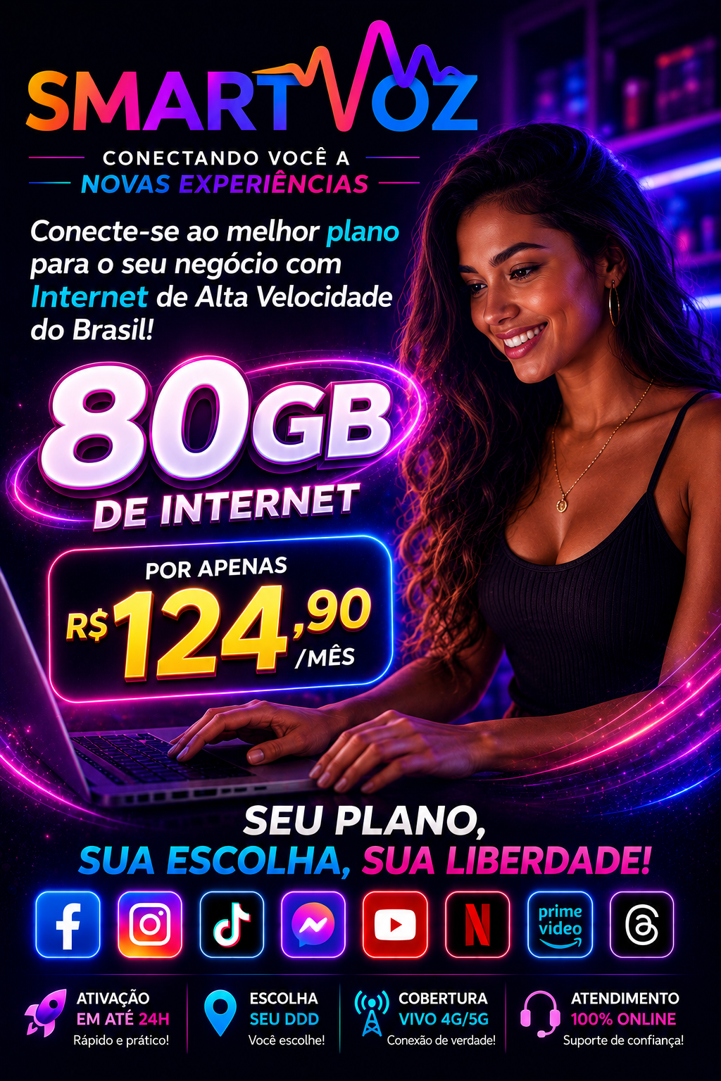 Plano AVANÇADO — 80GB de internet